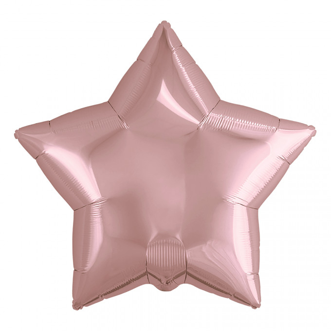 Воздушный шар фольгированный без рисунка 19'' Звезда Розовое Золото