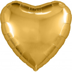 Воздушный шар фольгированный без рисунка 18''/46 см Сердце Золото