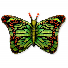 Воздушный шар фольгированный 38" Фигура Бабочка крылья зеленые 56*97 см