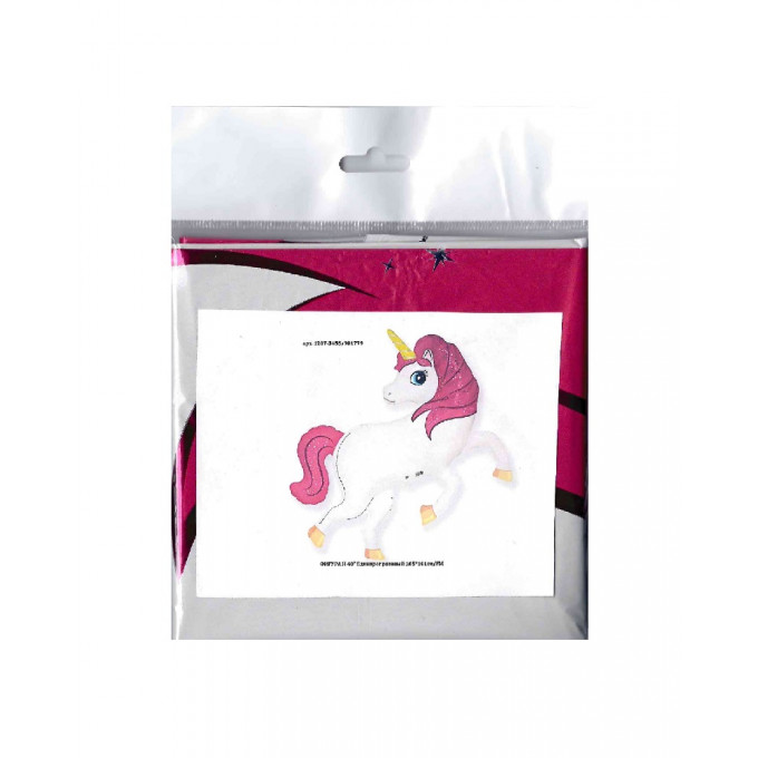 Воздушный шар фольгированный 40"/105 см Фигура Единорог розовый