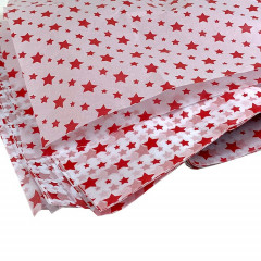 Бумага тишью 50*75 см 10 листов КРАСНЫЕ ЗВЕЗДЫ