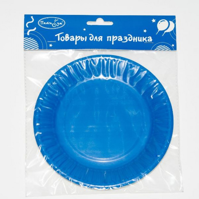 Тарелки бумажные ламинированные Blue 18см 6шт