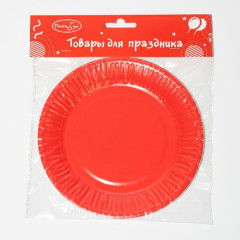 Тарелки бумажные ламинированные Red 18см 6шт