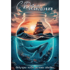 Открытка "С Днём рождения! Внутри тебя целый океан..."