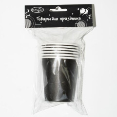 Стакан бумажный Black 250мл 6шт
