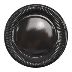 Тарелки бумажные ламинированные Black 18см 6шт