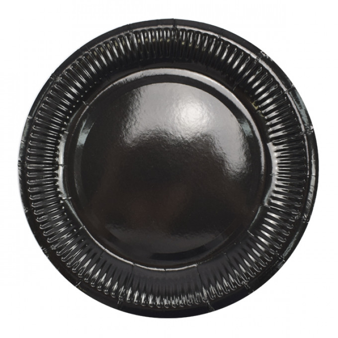 Тарелки бумажные ламинированные Black 18см 6шт