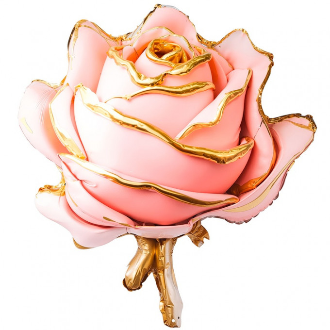 Воздушный шар фольгированный 28"/71 см Фигура Роза объемная розовая