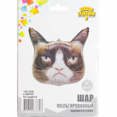 Воздушный шар фольгированный 24"/61 см Фигура Кот сердитый