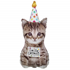 Воздушный шар фольгированный 30"/76 см Фигура Котенок в колпаке