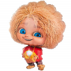 Воздушный шар фольгированный 25"/63 см Фигура Кузя с сундучком