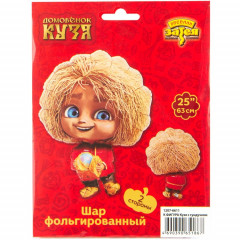 Воздушный шар фольгированный 25"/63 см Фигура Кузя с сундучком