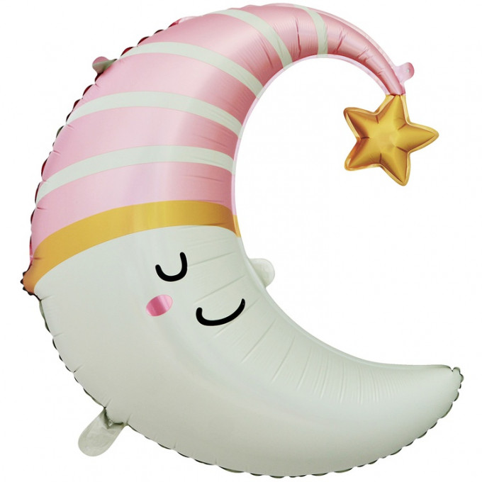 Воздушный шар фольгированный 28"/71 см Фигура Спящий полумесяц малышке
