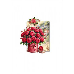Открытка без надписи (красные розы в коробке)