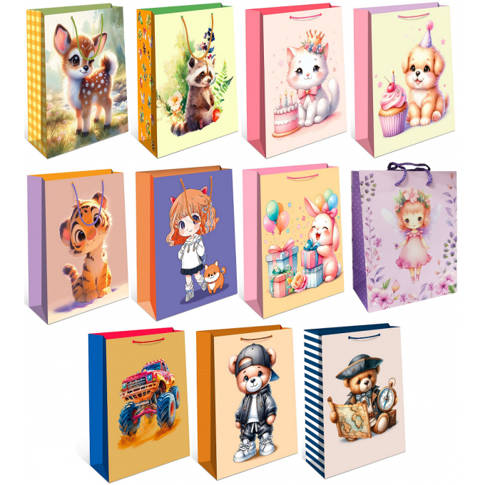 19 08 25 Пакет подарочный 18*22,3*10 см Детский (11в*1)   0228395