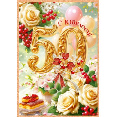 Открытка "С Юбилеем! 50 лет"