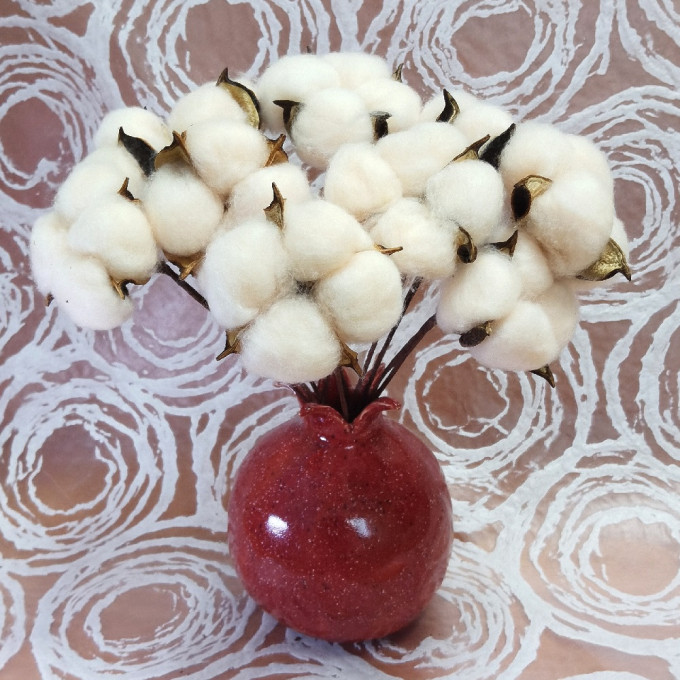 Сухоцвет Хлопок 10шт в 1 букете ПУДРОВЫЙ