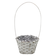 Корзина бамбук D13xH9,5/28см Серый