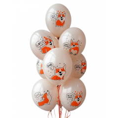 Набор шаров С Днем Рождения! Корги (9 шт)