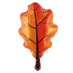Воздушный шар фольгированный 27" ФИГУРА Лист дубовый оранжевый 69 см