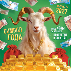 Календарь перекидной на скрепке на 2027 год Символ года (коллаж). Процветай и богатей!