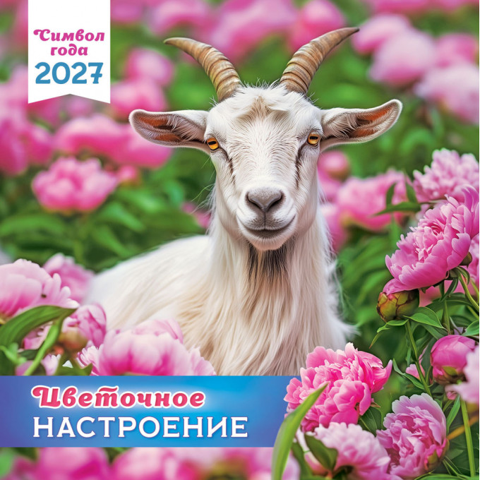 Календарь перекидной на скрепке на 2027 год Символ года. Цветочное настроение