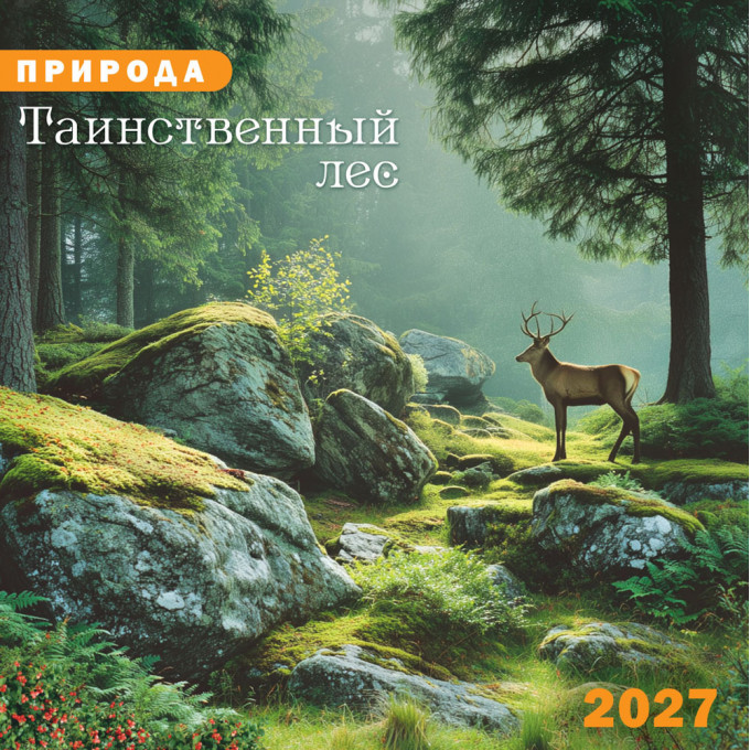 Календарь перекидной на скрепке на 2027 год Природа. Таинственный лес
