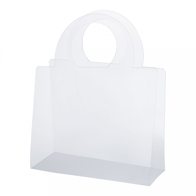 Сумка-переноска для цветов 30*12*25см ручка 15см,750мкр ПРОЗРАЧНАЯ