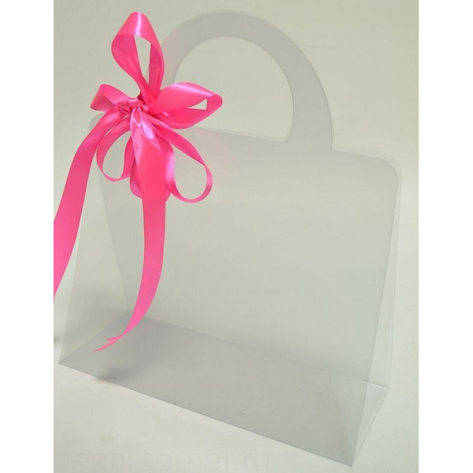 Сумка-переноска для цветов 30*12*25см ручка 15см,750мкр ПРОЗРАЧНАЯ