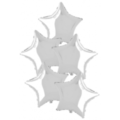 Набор фольгированных шаров 18"/45см ЗВЕЗДА Металлик Silver