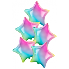 Набор фольгированных шаров 18"/45см ЗВЕЗДА Металлик Радуга