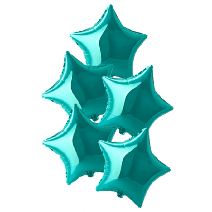 Набор фольгированных шаров 18"/45см ЗВЕЗДА Металлик Turquoise