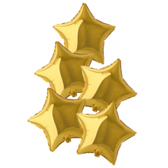 Набор фольгированных шаров 18"/45см ЗВЕЗДА Металлик Gold