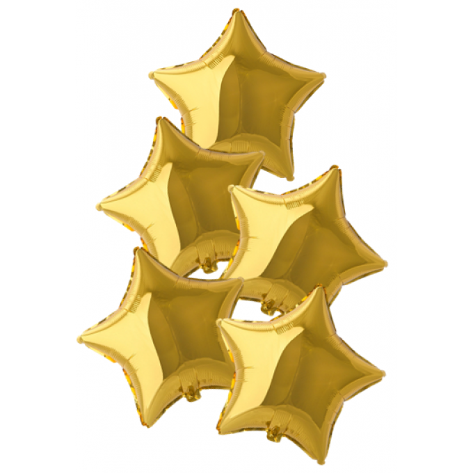 Набор фольгированных шаров 18"/45см ЗВЕЗДА Металлик Gold