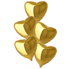 Набор фольгированных шаров 18"/45см СЕРДЦЕ Металлик Gold