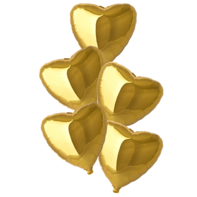 Набор фольгированных шаров 18"/45см СЕРДЦЕ Металлик Gold
