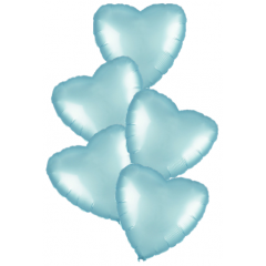 Набор фольгированных шаров 18"/45см СЕРДЦЕ Сатин Blue