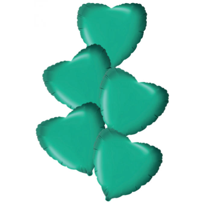 Набор фольгированных шаров 18"/45см СЕРДЦЕ Сатин Green