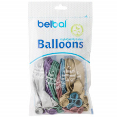 Воздушный шар латексный с рисунком 14" хром С Днем Рождения Тебя! ассорти