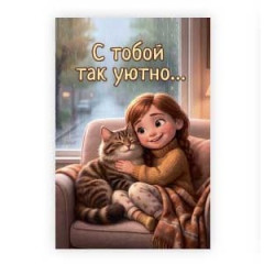 Открытка с конвертом С тобой так уютно...