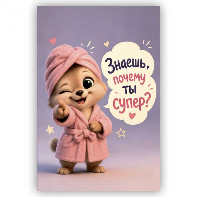 Открытка с конвертом Знаешь, почему ты супер?