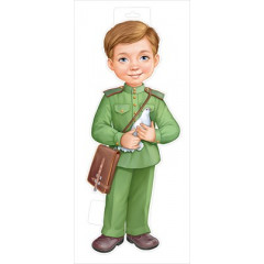 Плакат "Мальчик в военной форме с голубем"