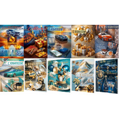 Открытка С Юбилеем! муж МИКС (10в*2)