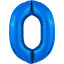 Воздушный шар фольгированный 40"/102 см Цифра 0 Синий Slim в упаковке