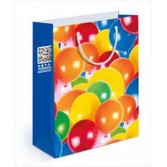 Пакет подарочный 13,5*18*6 см матовый Воздушные шарики