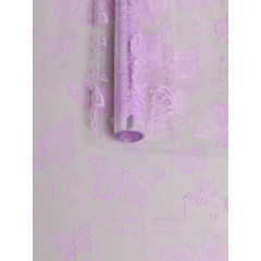 Пленка цветная 70см/200гр Бабочки СИРЕНЕВЫЙ