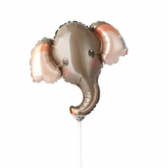 Воздушный шар фольгированный 9" МиниФИГУРА Голова слона Серая
