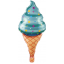 Воздушный шар фольгированный  17"/43 см Мини-фигура Мороженое Вафельный рожок Мятный
