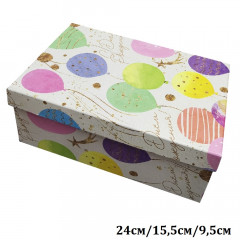 Коробка подарочная Прямоугольник 24*15,5*9,5 см ПРАЗДНИЧНЫЕ ШАРИКИ