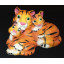 Фигурка копилка глянец Тигры семья лежачие 22 см